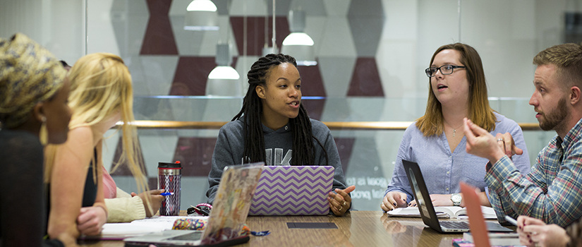 students studying in Hamilton College