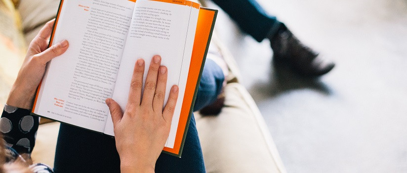 Woman reads a book