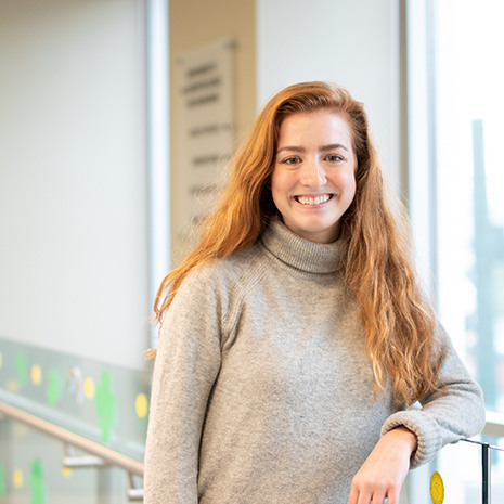 Mary Kathryn Holliday stands in innovation building.