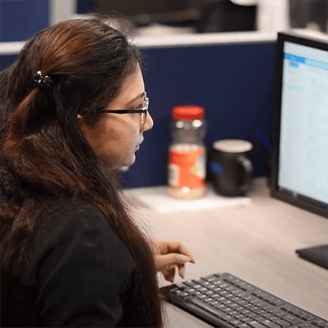 Student working on computer