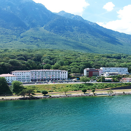 An aerial view of the Cesar Ritz campus in Switzerland.