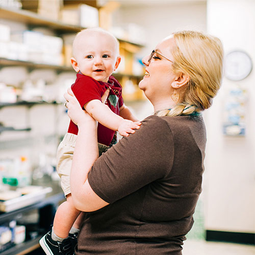 Sarah Davis poses with her son, Sam.