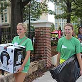 two students moving in